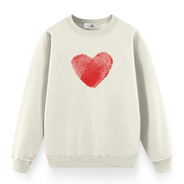 Heart Finger Print - Premium Oversize Sweatshirt