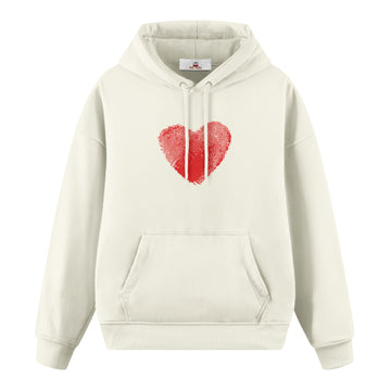 Heart Finger Print - Premium Oversize Hoodie