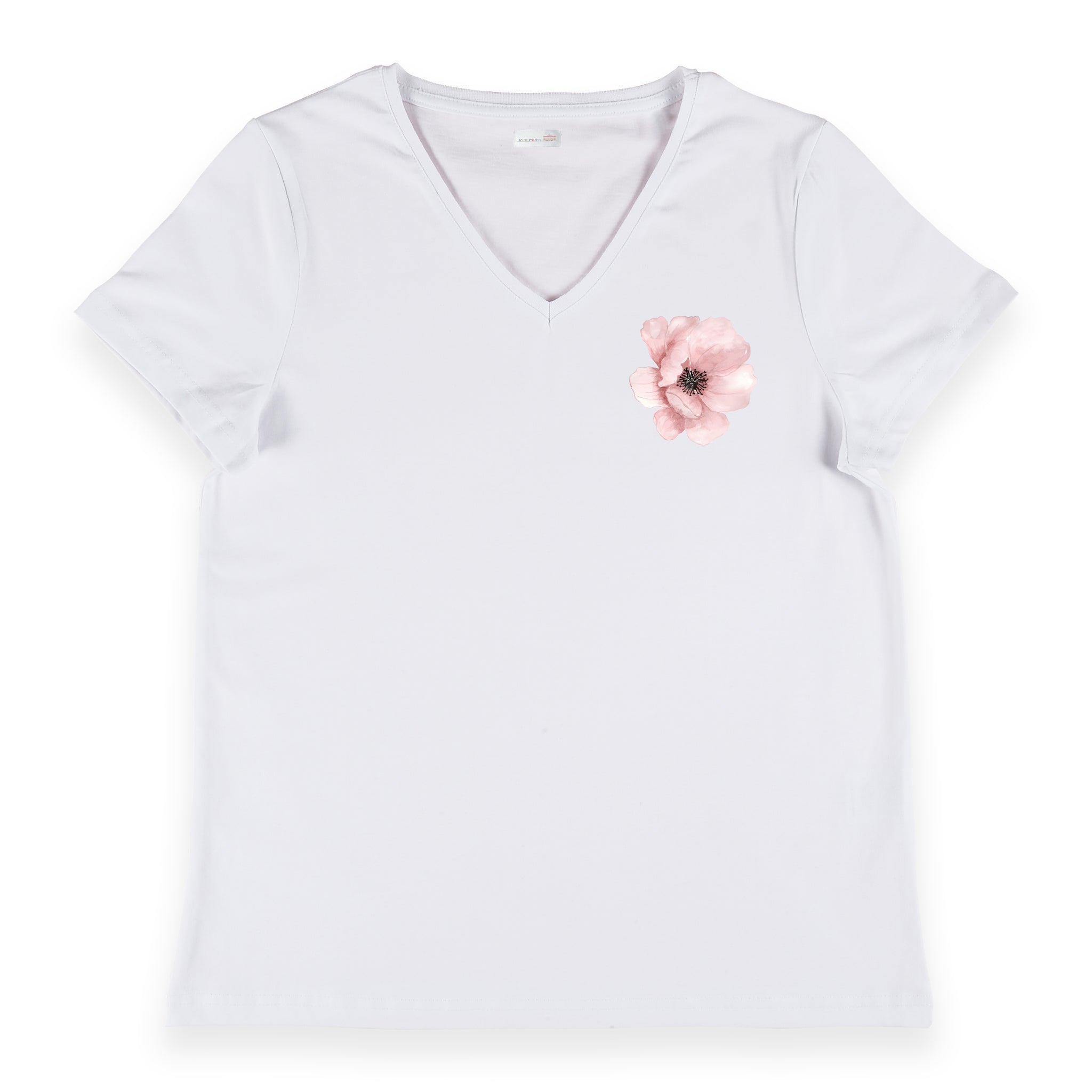 Pink Magnolia - V Yaka Kadın Regular Tshirt